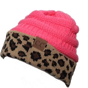 💕Beautiful Leopard & Pink Warm Beanie Hat💕